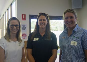 Participants at the March 2019 BIGG Conference Taryn Mangelsdorf and Lisa Nietschke with speaker Dr Catherine Harper